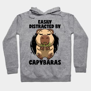 Easily distracted By Capybaras Lover Rodent Cute Capybara Hoodie